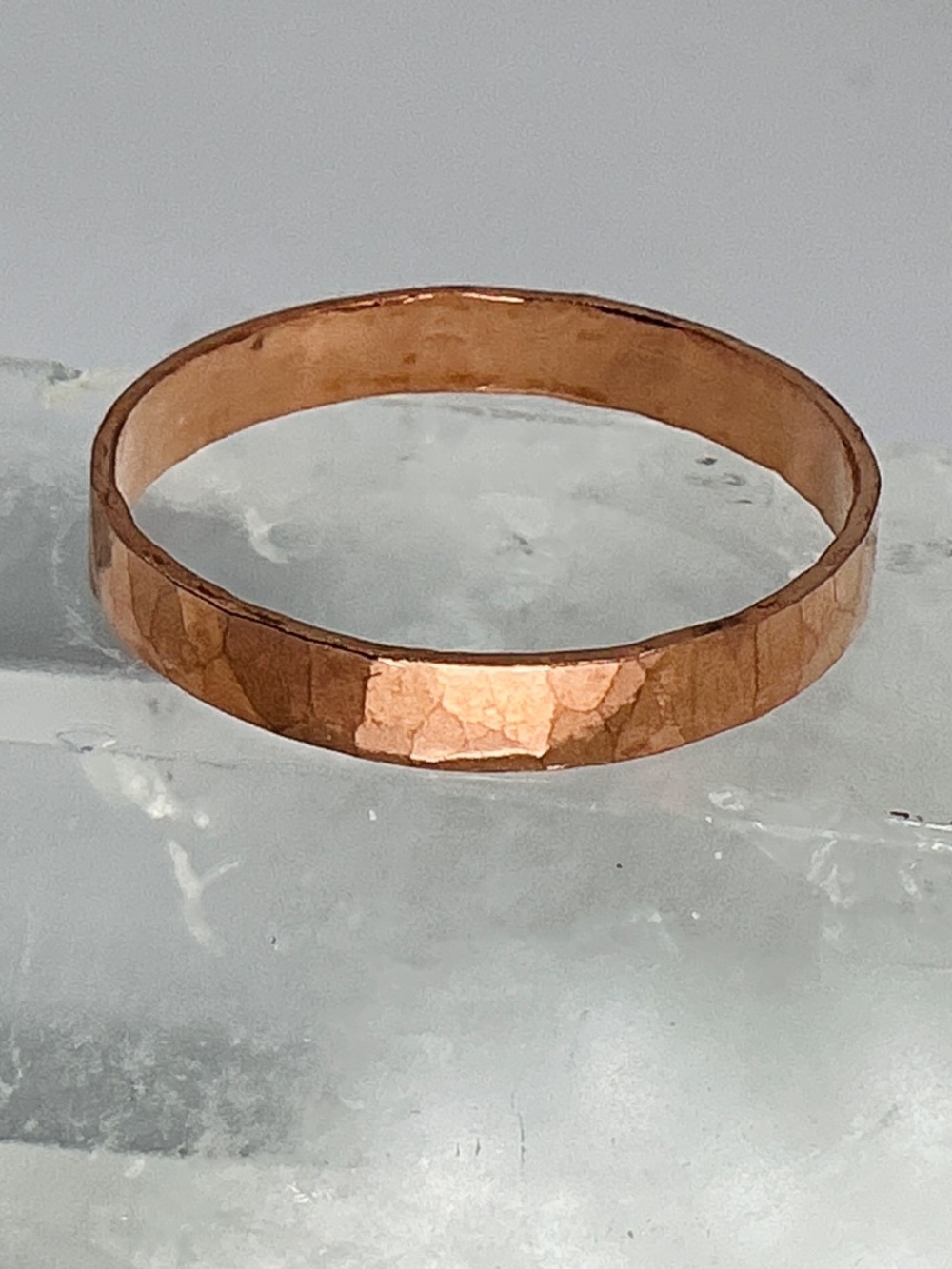 Raw Copper Ring Size 8.5 Band Jewelry Minimal Hammered Solid Handcrafted USA #C